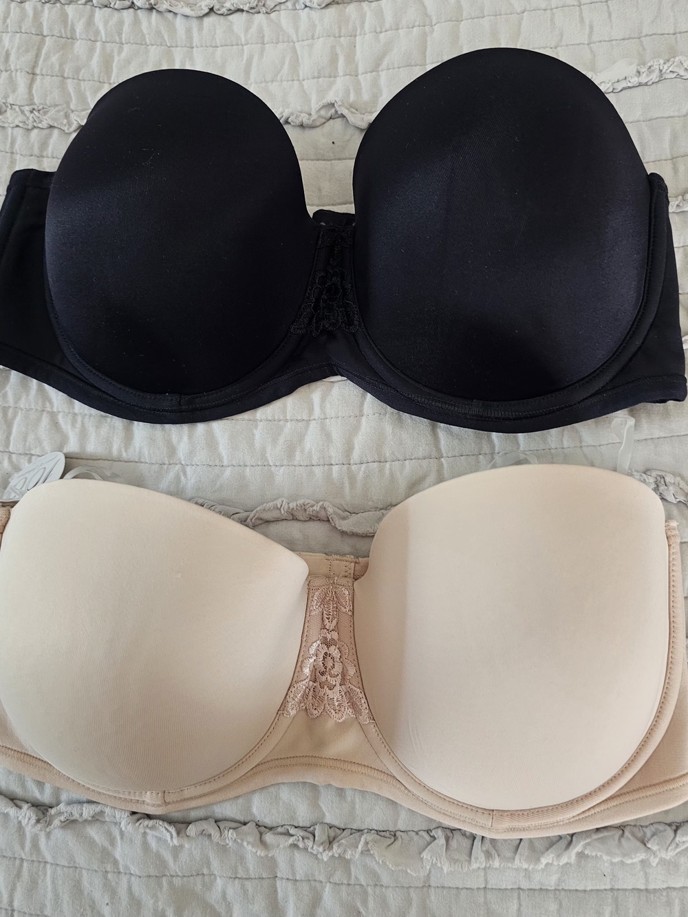 Vanity Fair Strapless Underwire Bras - Black & Nude